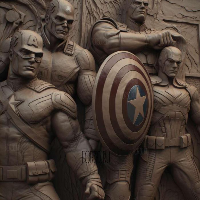 Captain America and the Avengers 4 stl model for CNC